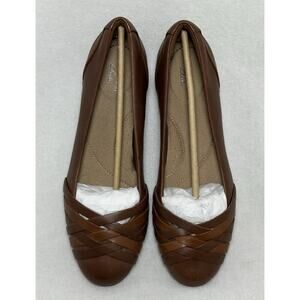 Clarks Sara Clover Ballet Flats, Brown, Women's 8W NWOB